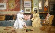 William Merritt Chase A Friendly Call. Germany oil painting artist